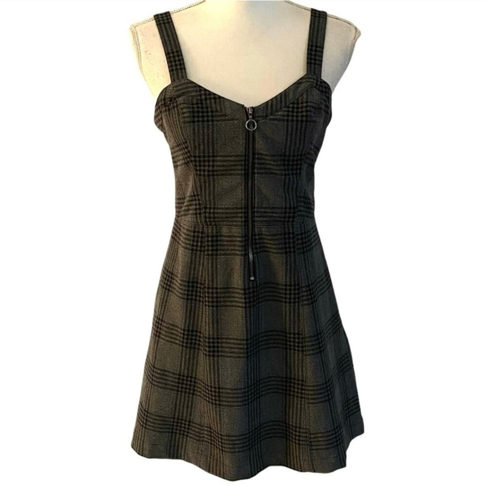 NWOT Abercrombie & Fitch Plaid Zipper Mini Dress